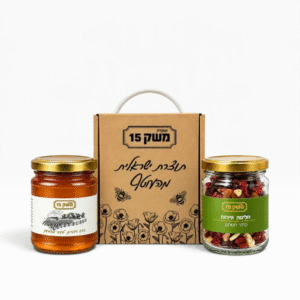 מארז זוגי חליטת פירות כ-100 גר + צנצנת דבש דבורים 130 גר'